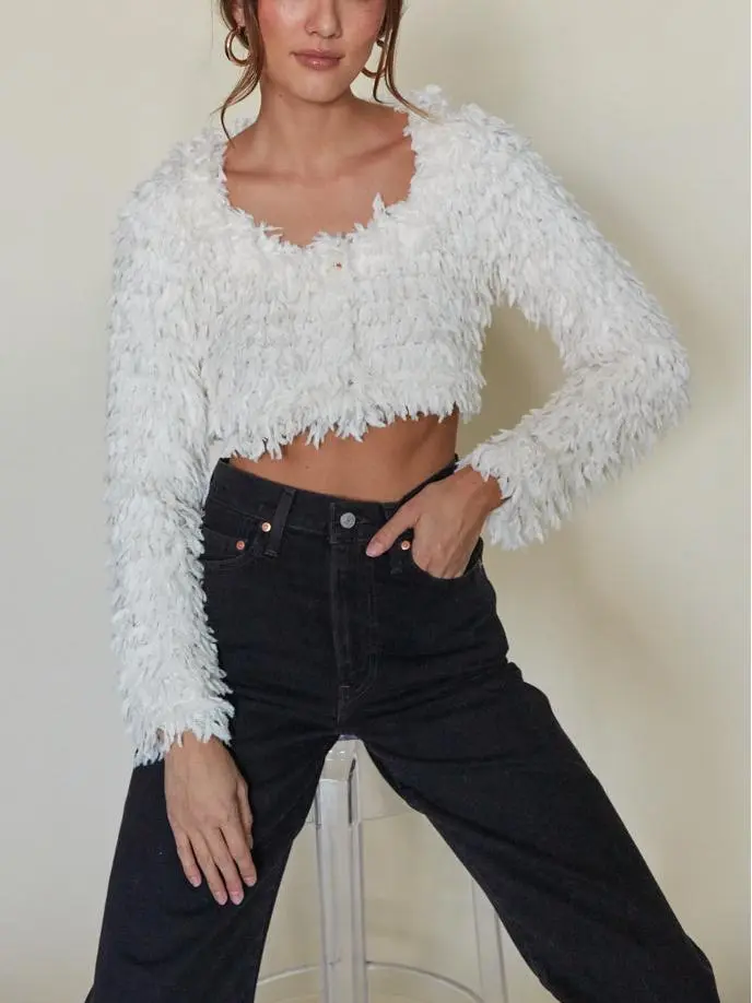 Priscilla Cropped Fringe Cardigan
