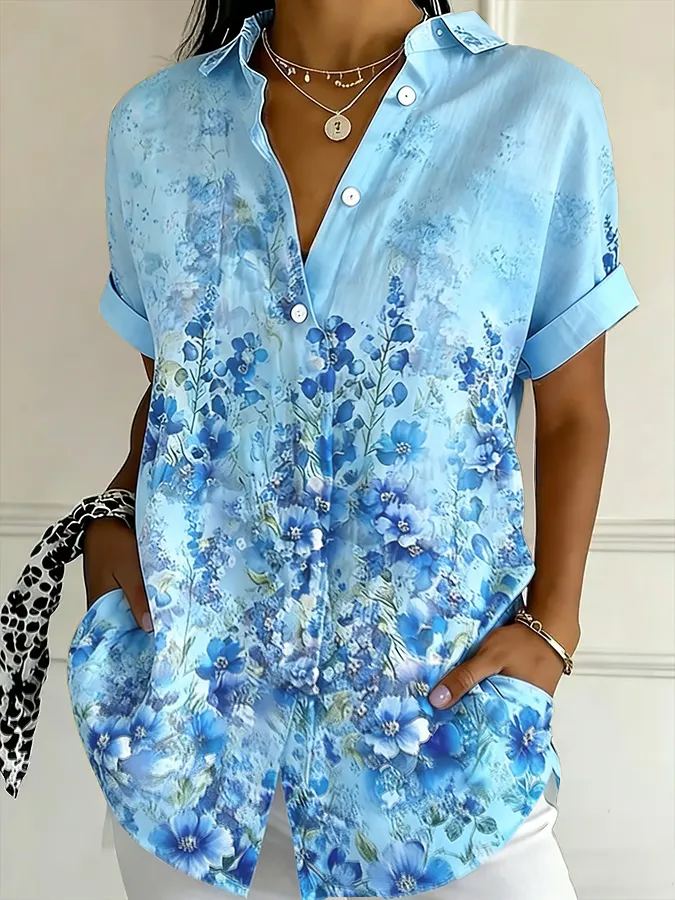 Women's Casual Summer Floral Shirt