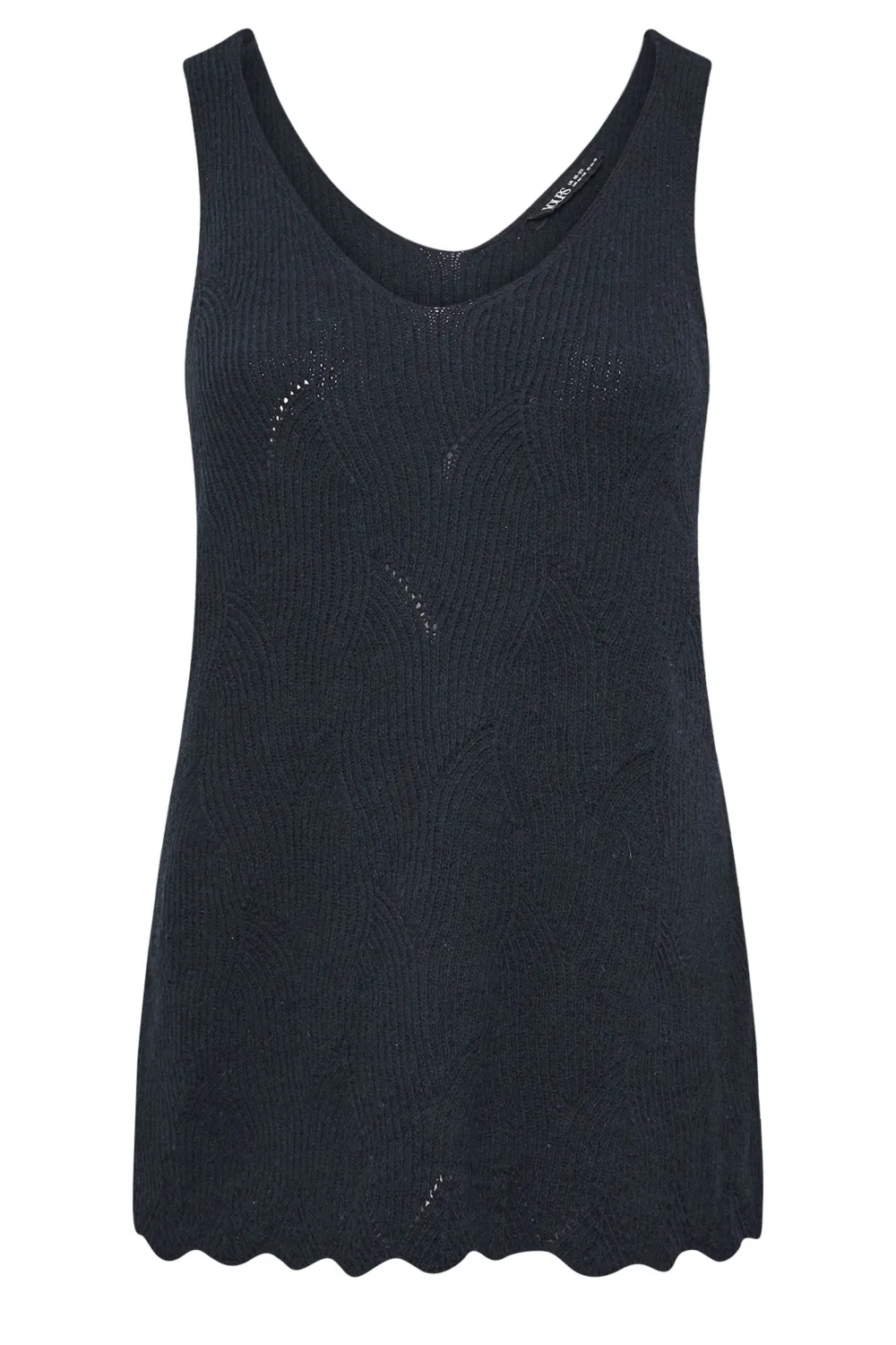 YOURS Curve Red Scallop Hem Knitted Vest Top