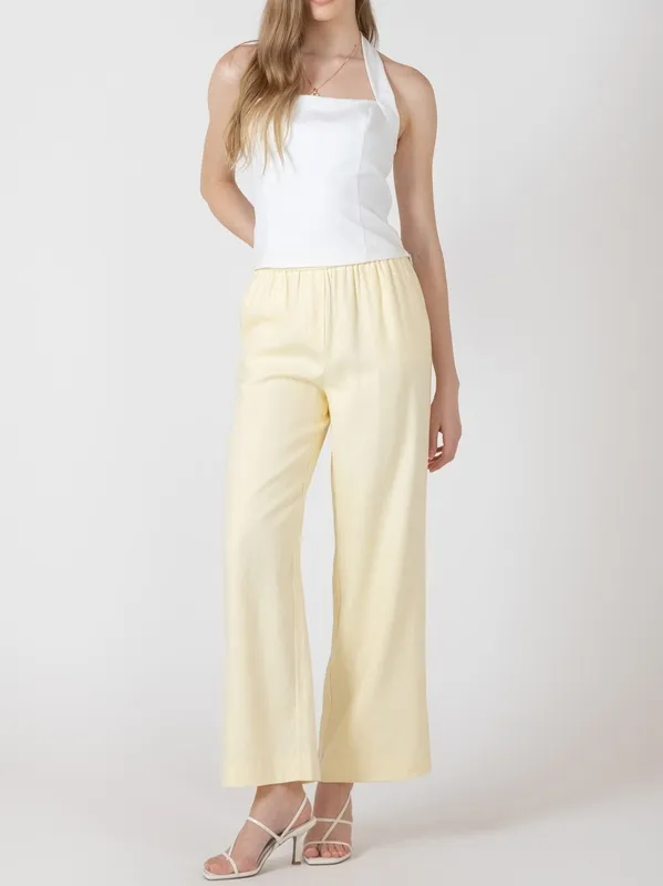 Straight Leg Linen Blend Trouser