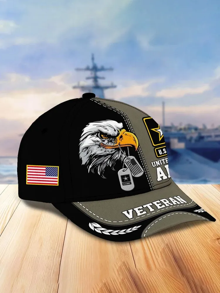 Unisex Casual Independence Day Us Army Print Cap