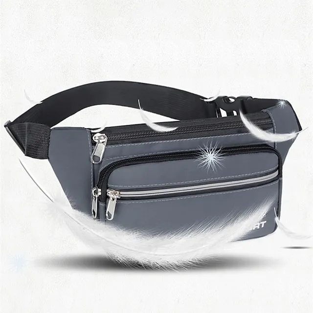 Men's Crossbody Bag Shoulder Bag Belt Bag Nylon Outdoor Holiday Zipper Large Capacity Lightweight Durable Solid Color Four Pockets - Lake Blue Four Pockets - Gray Four Pockets - Red