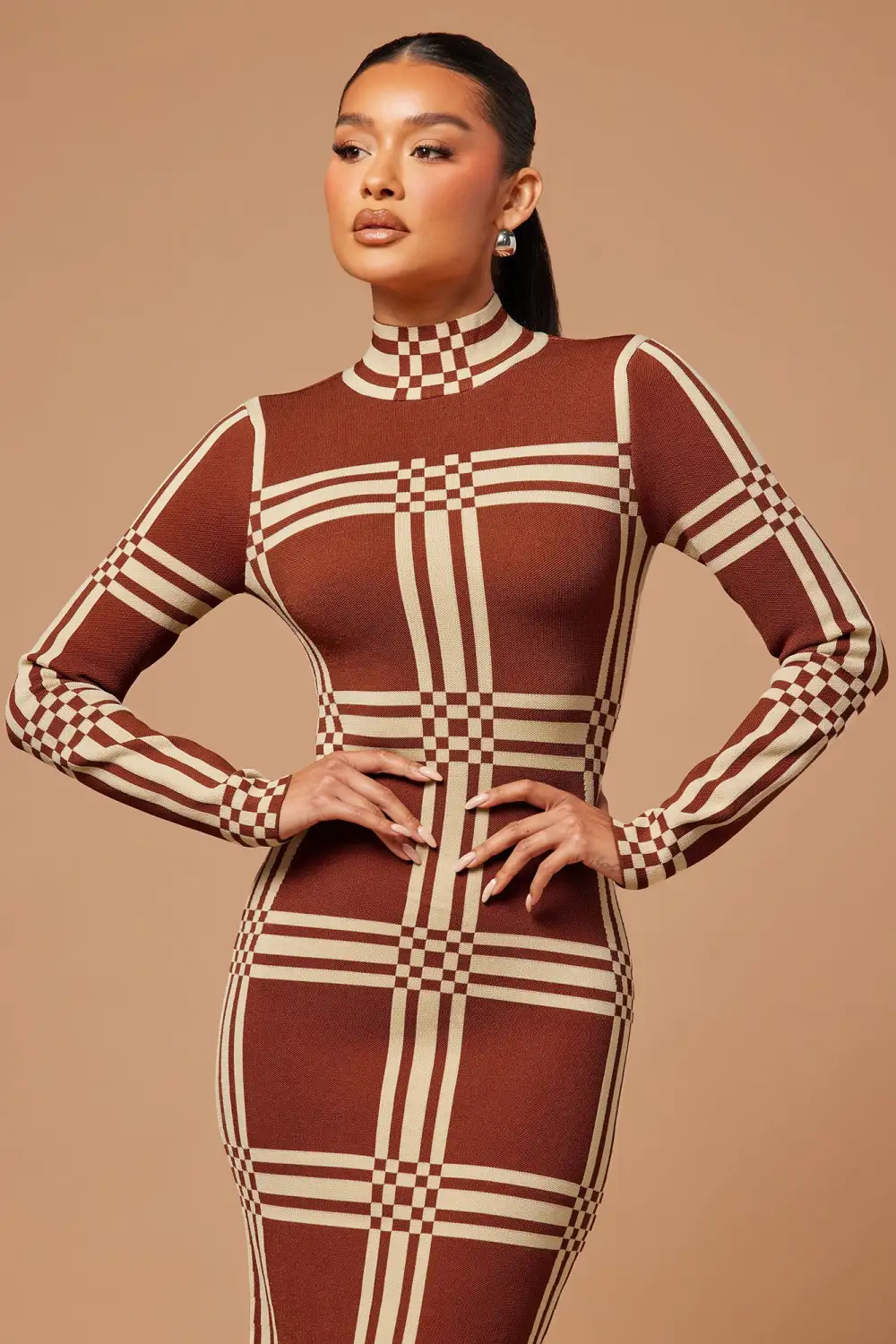 Claudia Knit Maxi Dress - Cognac