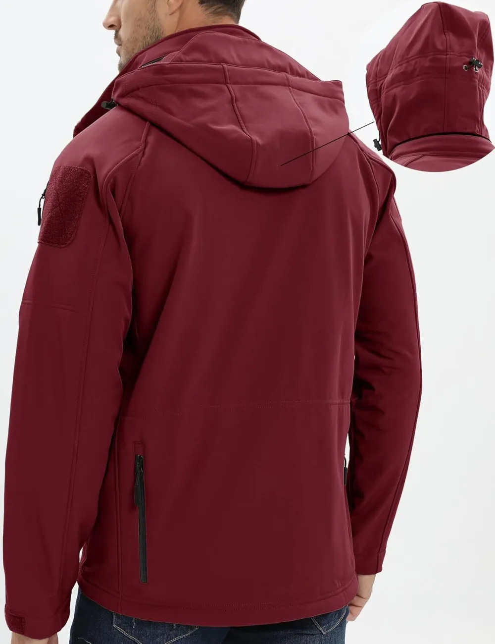 Men's Tactical Jacket 8 Pockets Water Resistant Jacket Softshell Fleece Lined Jacket Winter Coats Ski Jacket