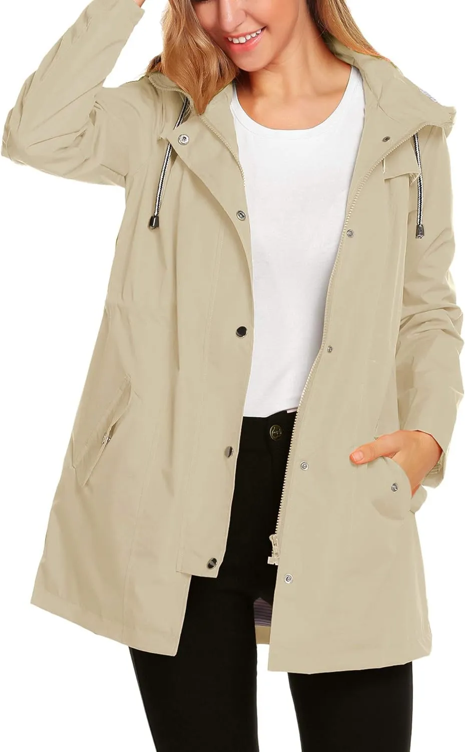 Womens Lightweight Hooded Waterproof Active Outdoor Rain Jacket S-XXL