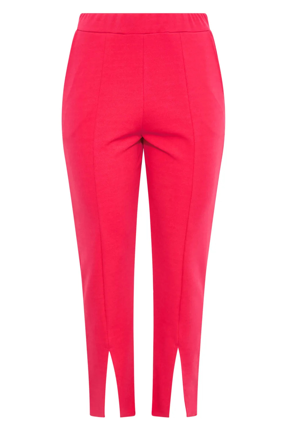 YOURS Curve Lime Green Split Hem Stretch Tapered Trousers