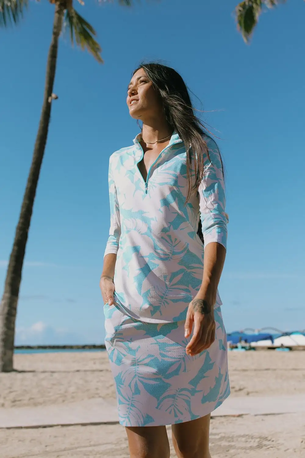 Molokai Printed Pull-On Skort With Pockets-Molokai