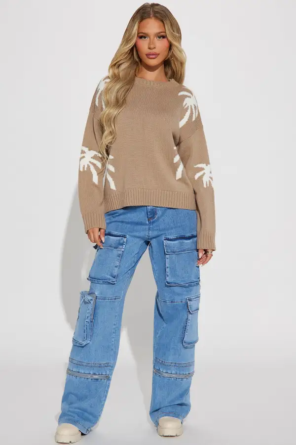 Livin' In The Palms Sweater - Brown/combo