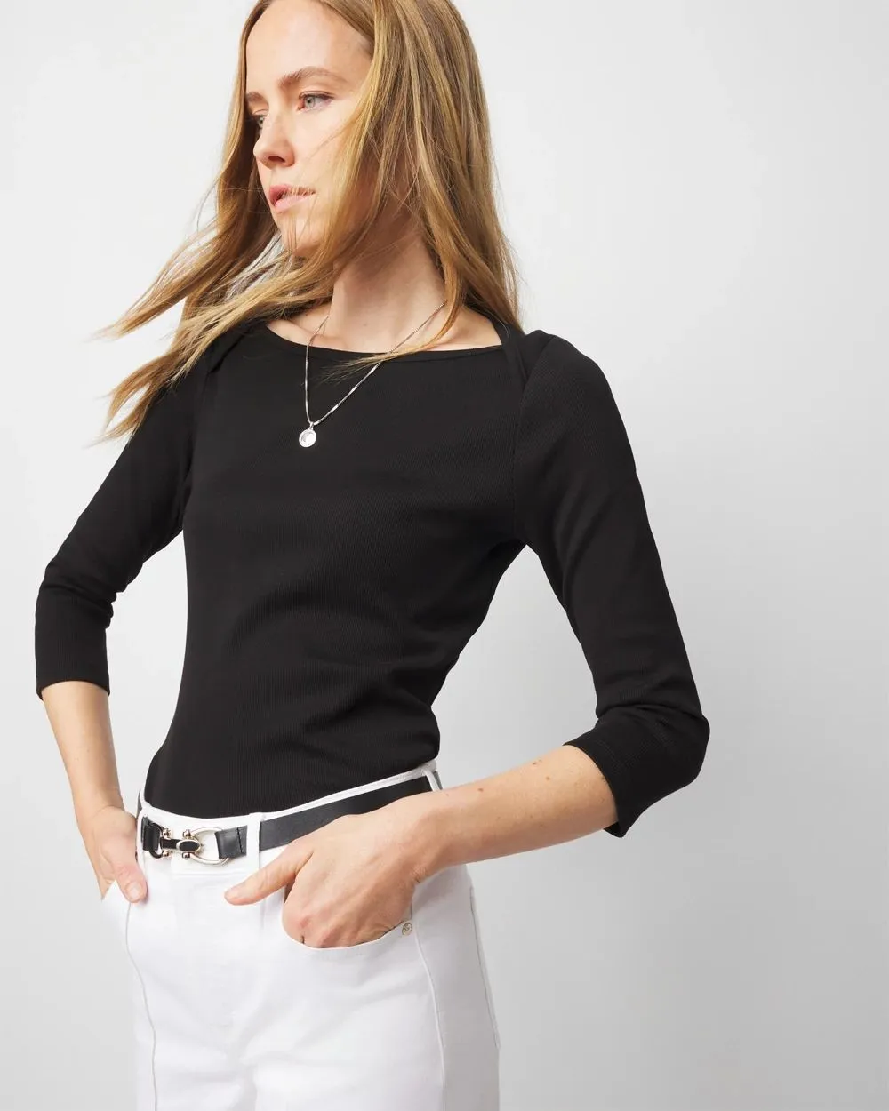 Ribbed Boatneck Top