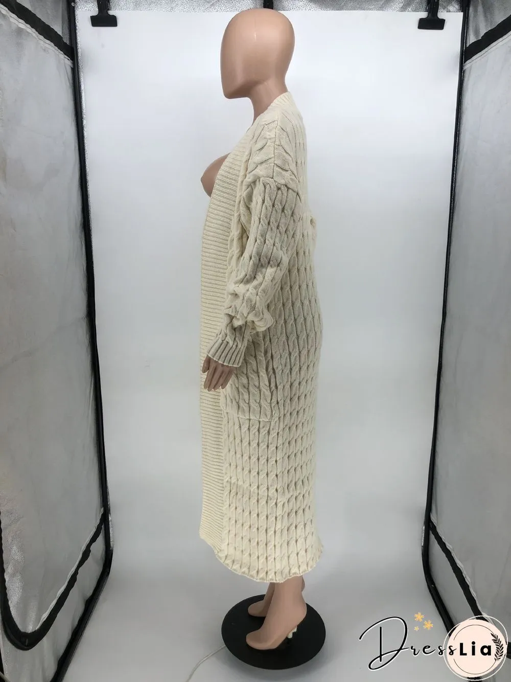 Winter Crochet Loose Long Twist Sweater Cardigan