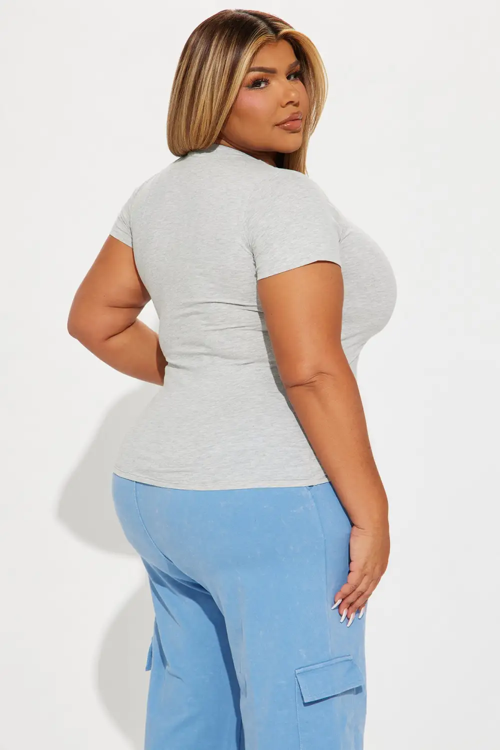 Camilla Classic Fit Crew Neck Tee - Heather Grey