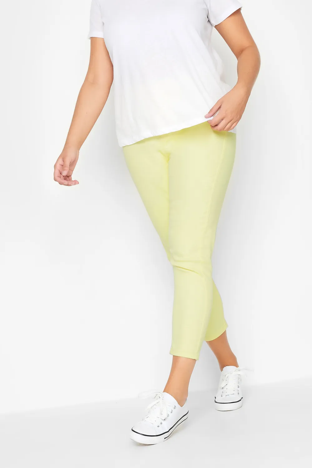 YOURS Curve Rose Pink Cropped Stretch GRACE Jeggings