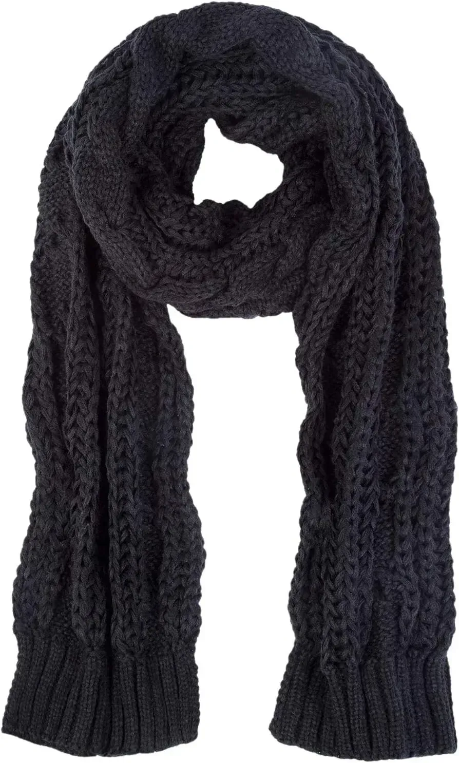 Women And Mens Winter Thick Cable Knit Wrap Chunky Long Warm Scarf