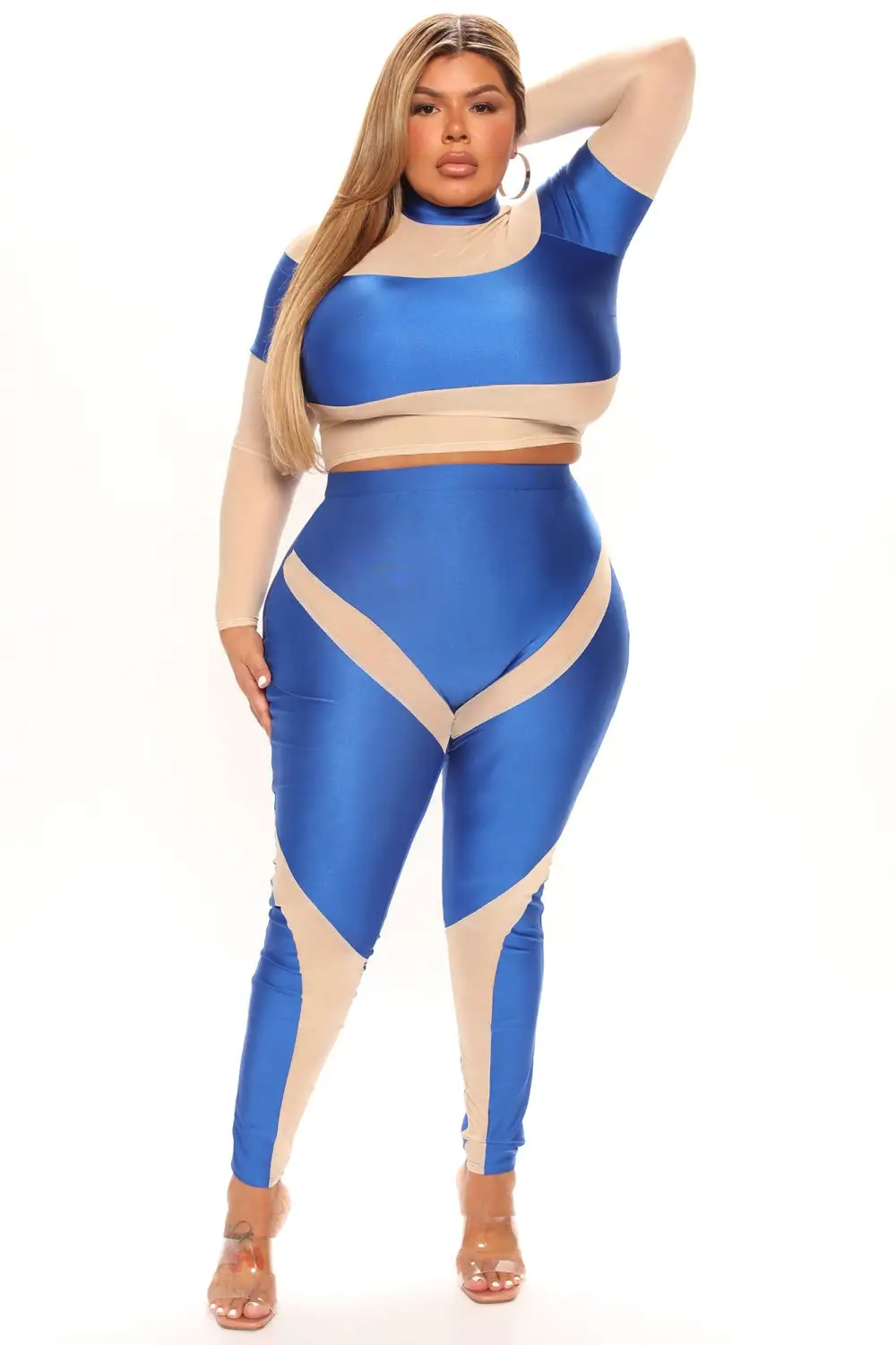 Keep It A Secret Mesh Crop Top - Royal