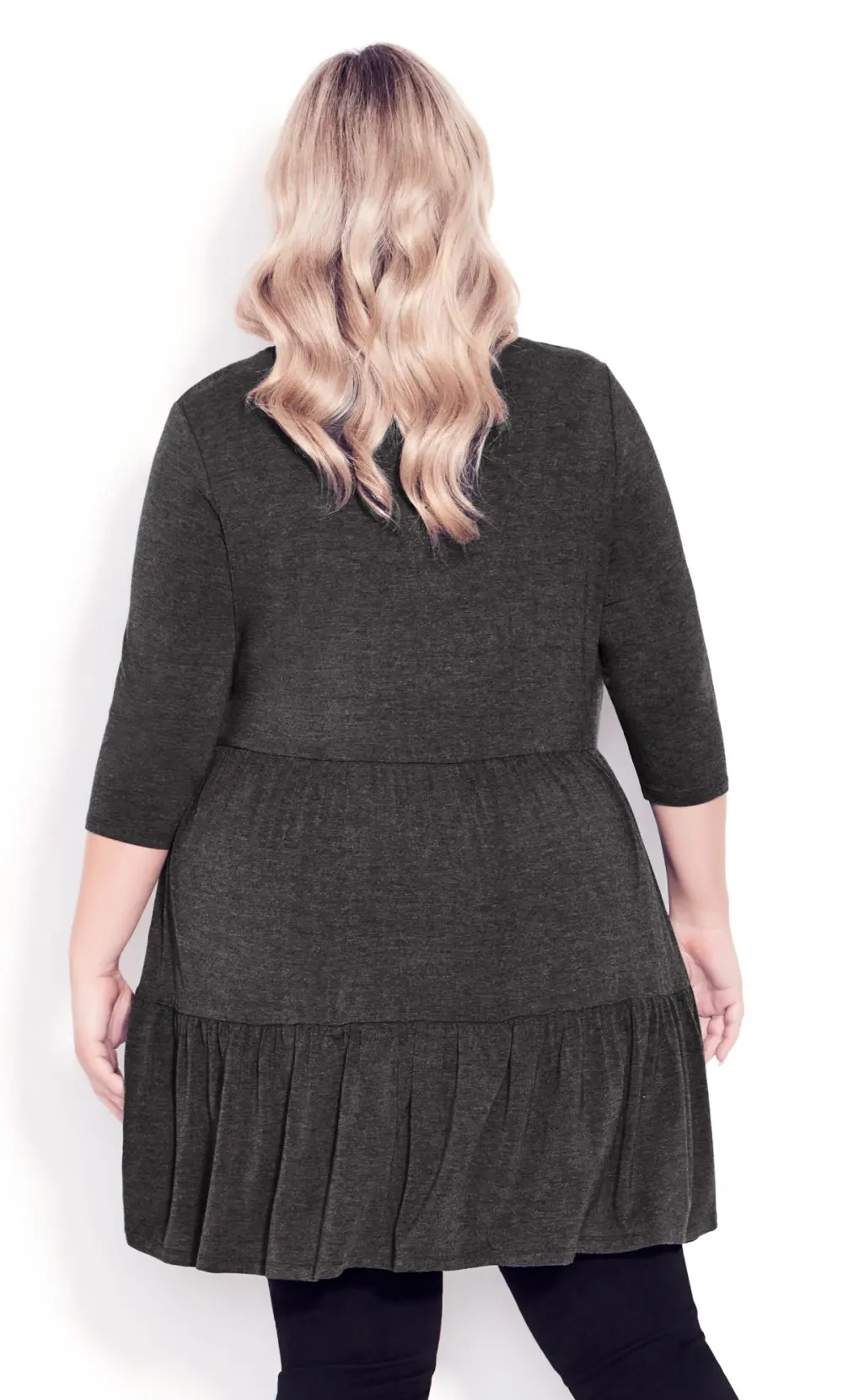 Evans Grey Tiered Tunic Dress