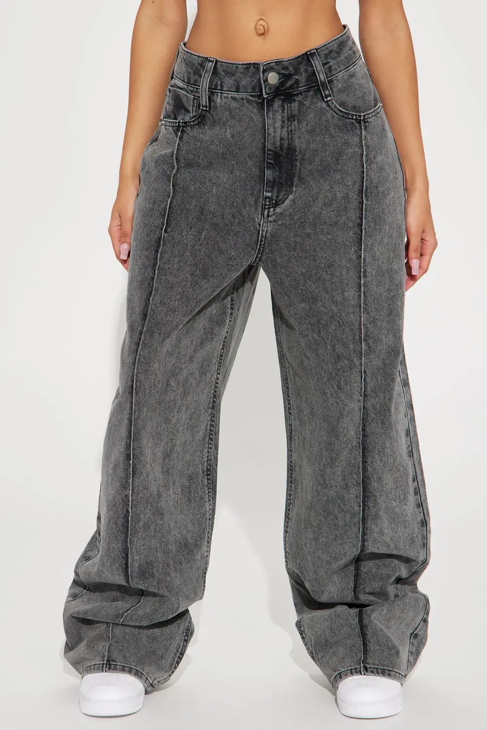 True To You Wide Leg Jeans - Grey