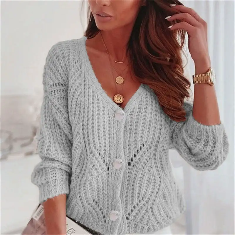 loose solid color knitted sweater coat