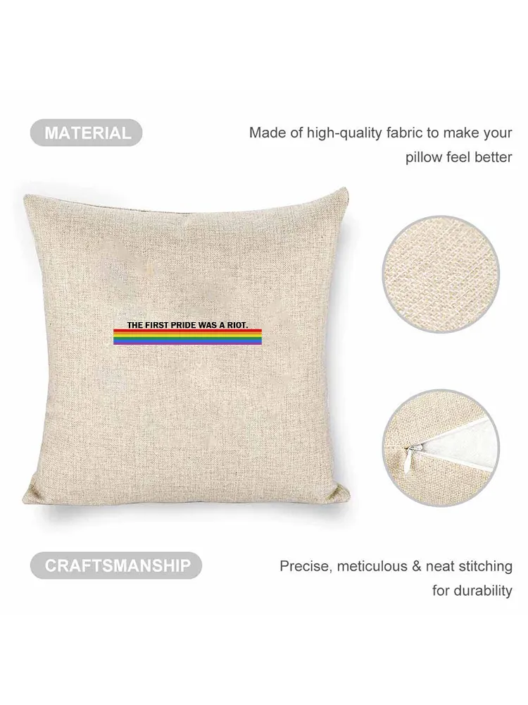 Linen Throw Pillow With The First Pride Was A Riot Throw Pillow