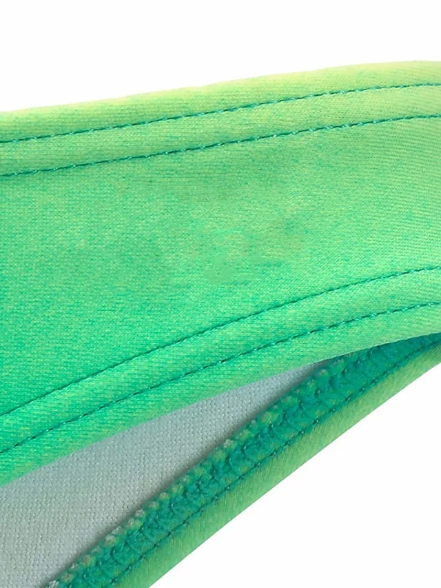 Women's Swimwear Bikini 2 Piece Normal Swimsuit Halter 2 Piece Open Back Sexy Printing Gradient Color Red Green Halter V Wire Bathing Suits Sexy Vacation Fashion