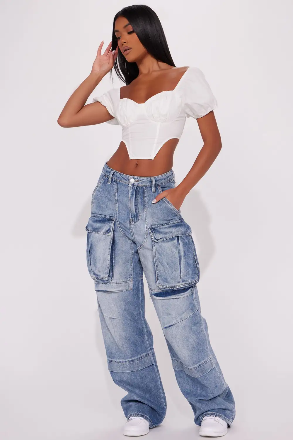 Margotta Poplin Top - White