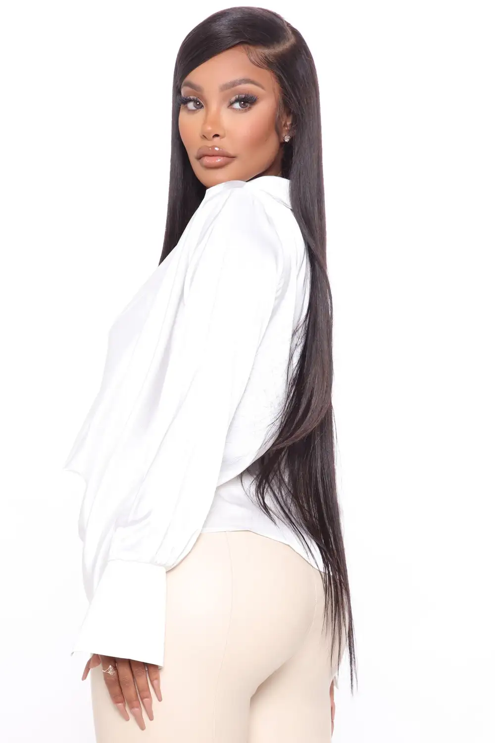 Touch By Touch Satin Top - White