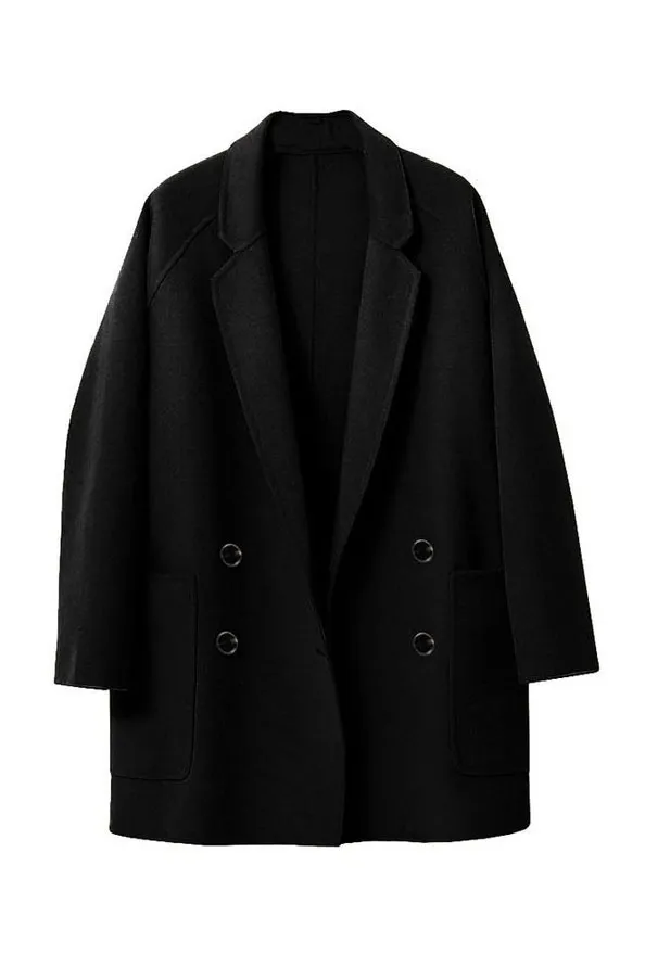 Double Face Faux Woolen Lapel Coat