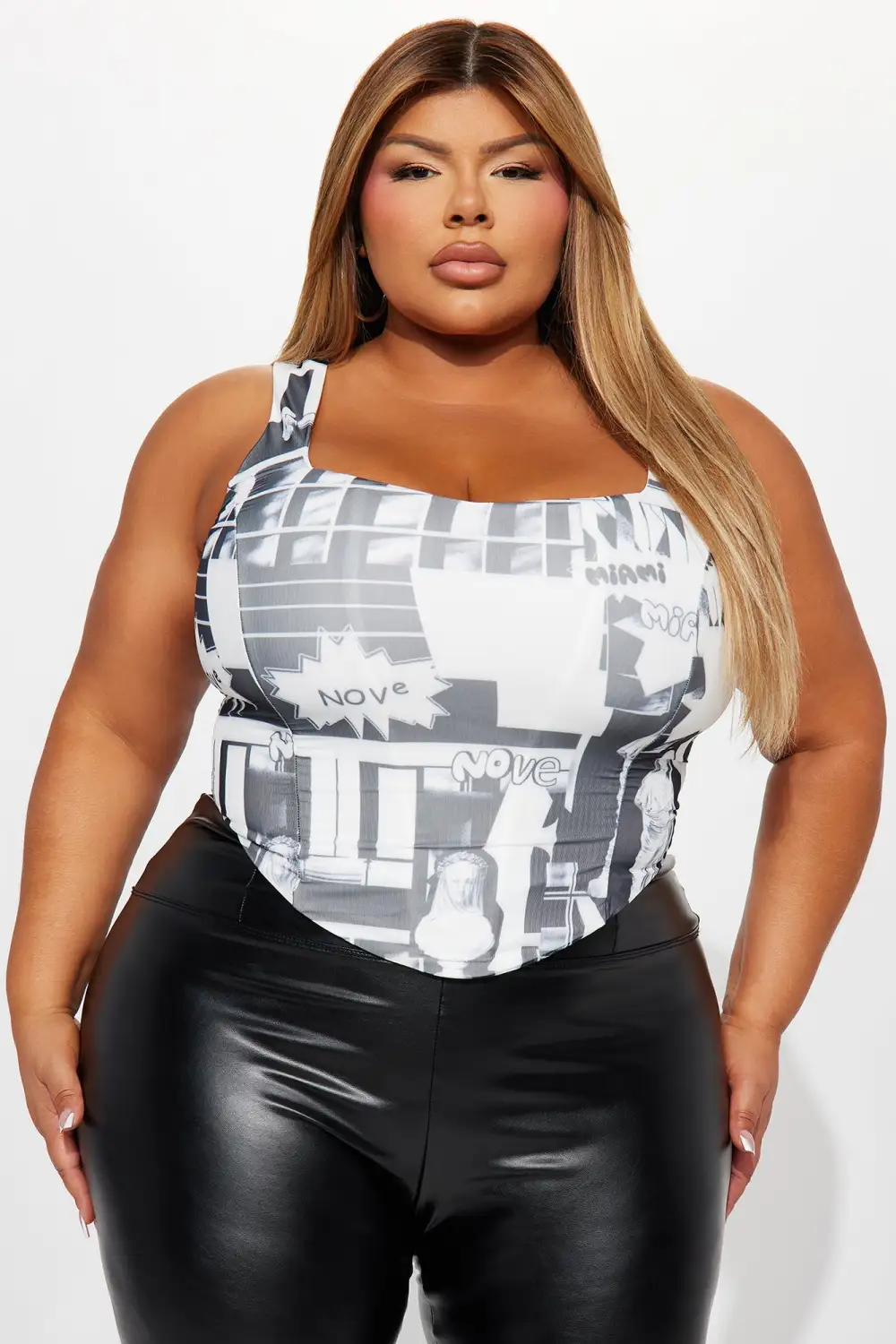 Marella Mesh Corset Top - Grey/combo