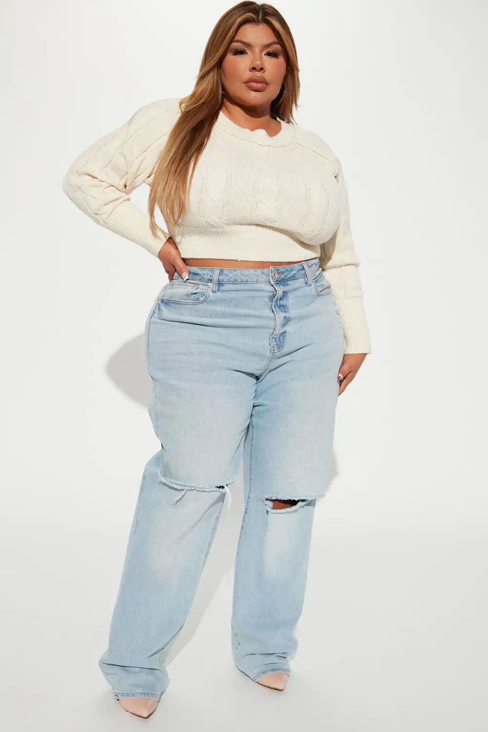 Charade Cable Knit Sweater - Ivory