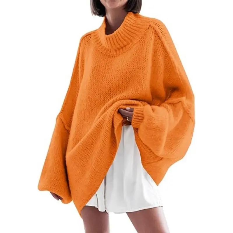 Women's loose-fitting ribbed knit dress