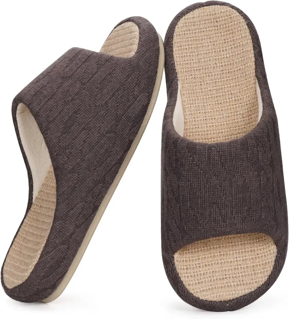 Slippers for Women Memory Foam Open Toe House Slippers Cute Comfy Bedroom Slides Slip on Slippers for Summer Indoor