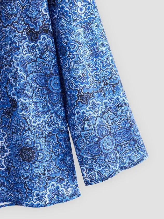 V Neck Floral Vacation Casual T-Shirt/Tee