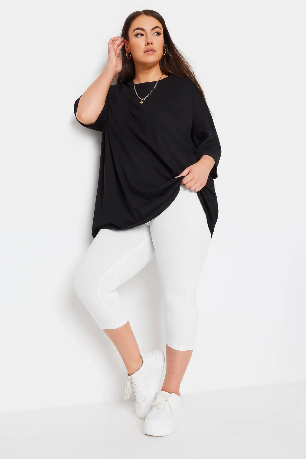 YOURS Curve 2 PACK Black Aztec Print Cropped Leggings