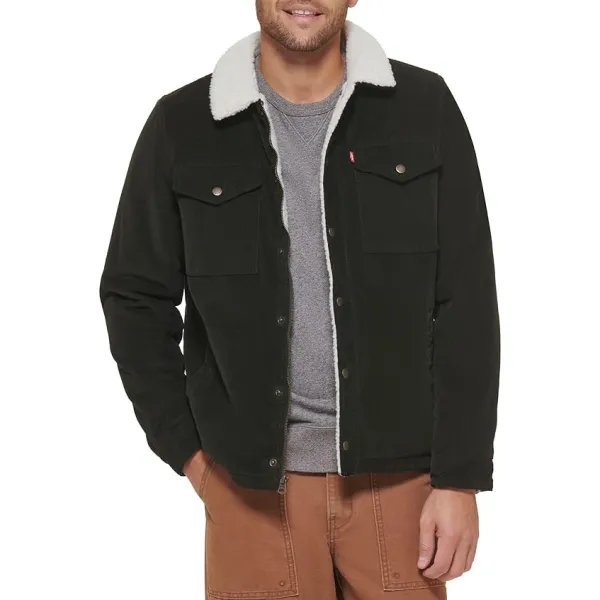 Men's Corduroy Sherpa Lined Trucker Jacket