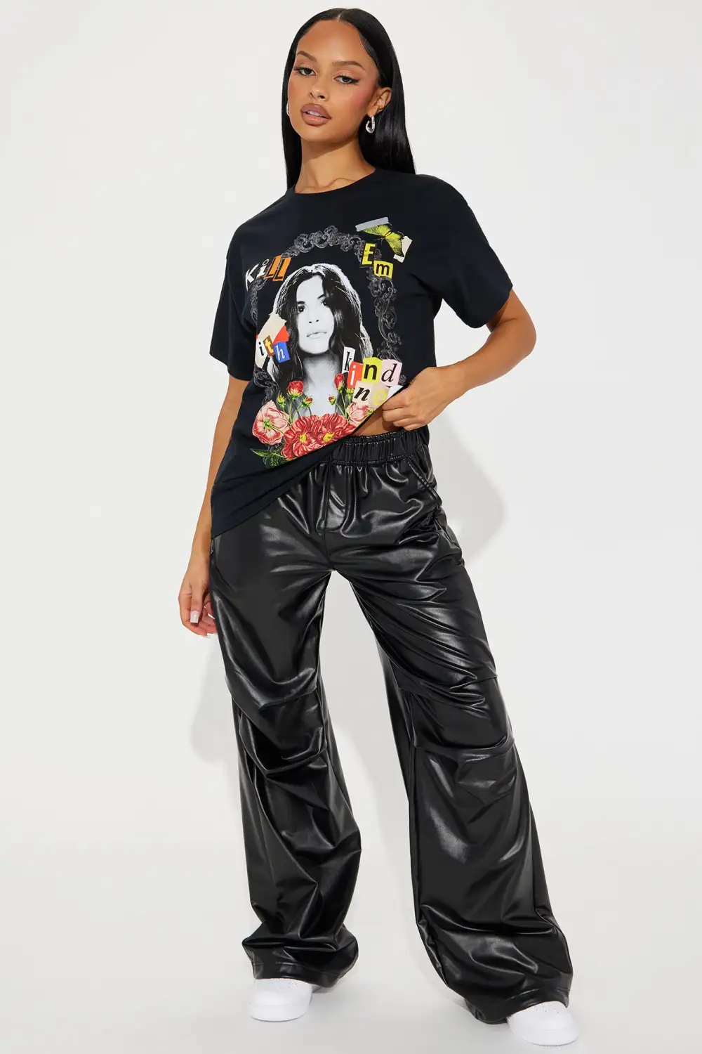 Kill Em With Kindness Washed Tshirt - Black Wash