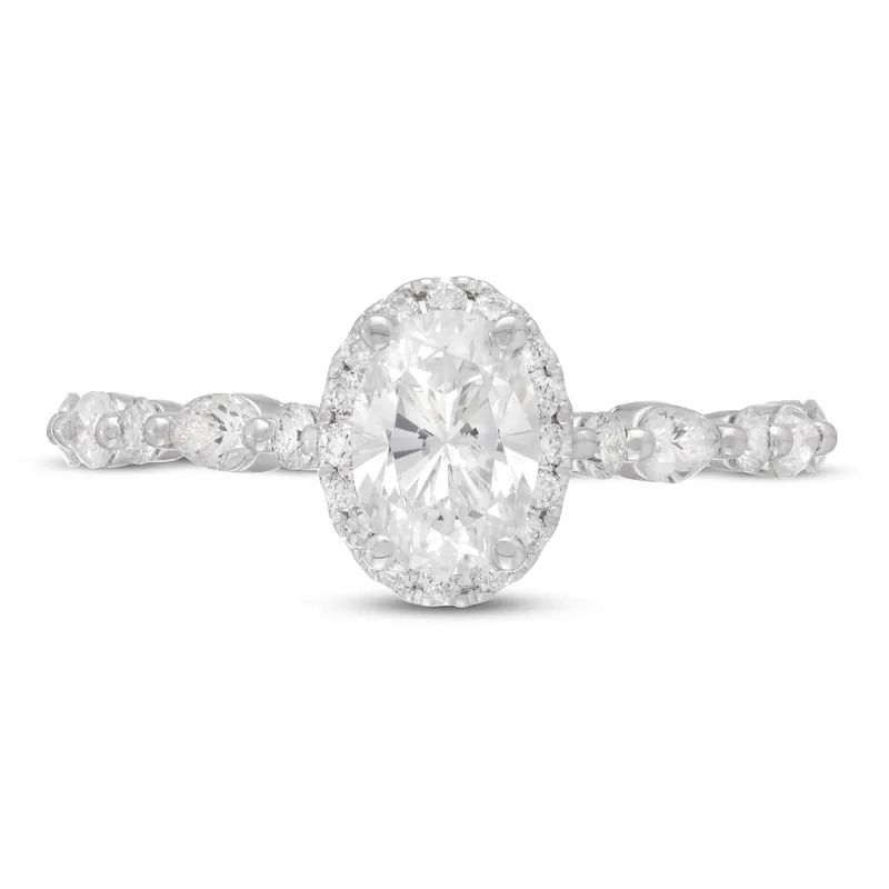 Neil Lane Premiere Diamond Engagement Ring 1-1/2 ct tw Oval/Pear/Round 14K White Gold