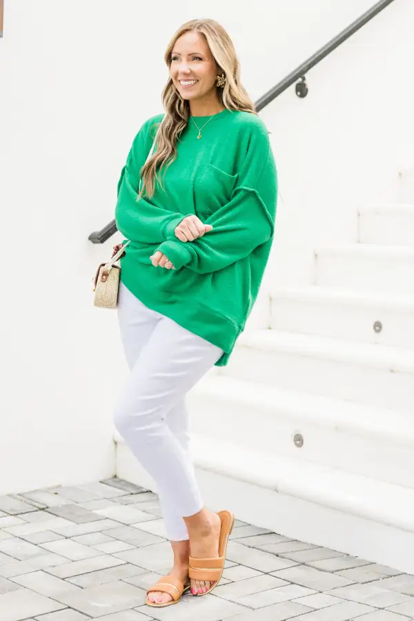 Just Take A Break Sweater, Kelly Green