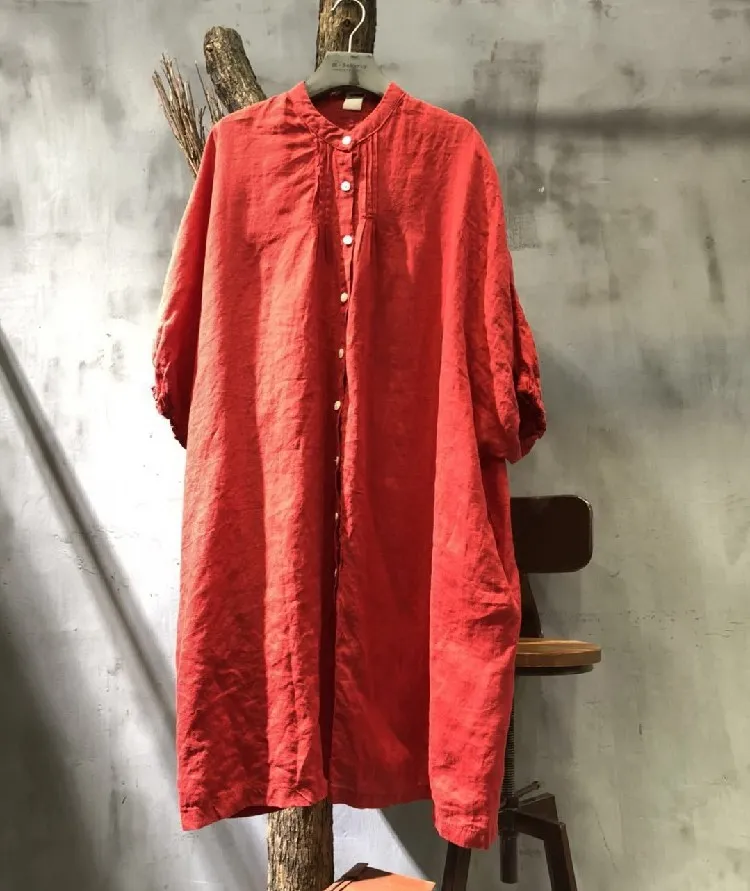 Women's lantern sleeve shirt dress