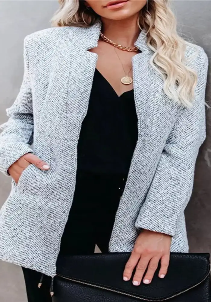 Tayshia Pocketed Casual Solid ColorCoats