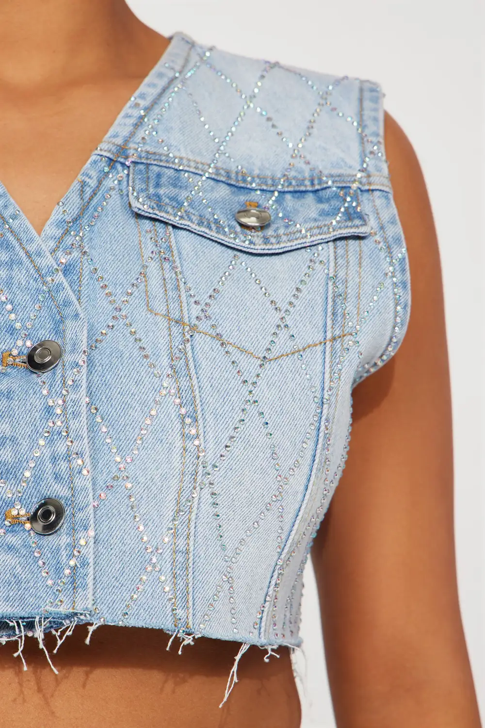 Shine Bright Denim Pant Set - Light Wash