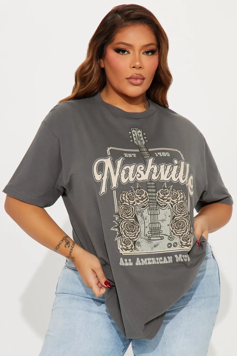 All American Music Nashville Tee - Charcoal