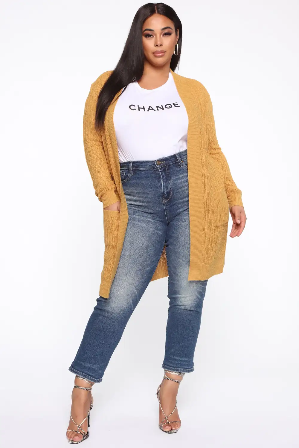 Throw It On Ribbed Cardigan - Mustard