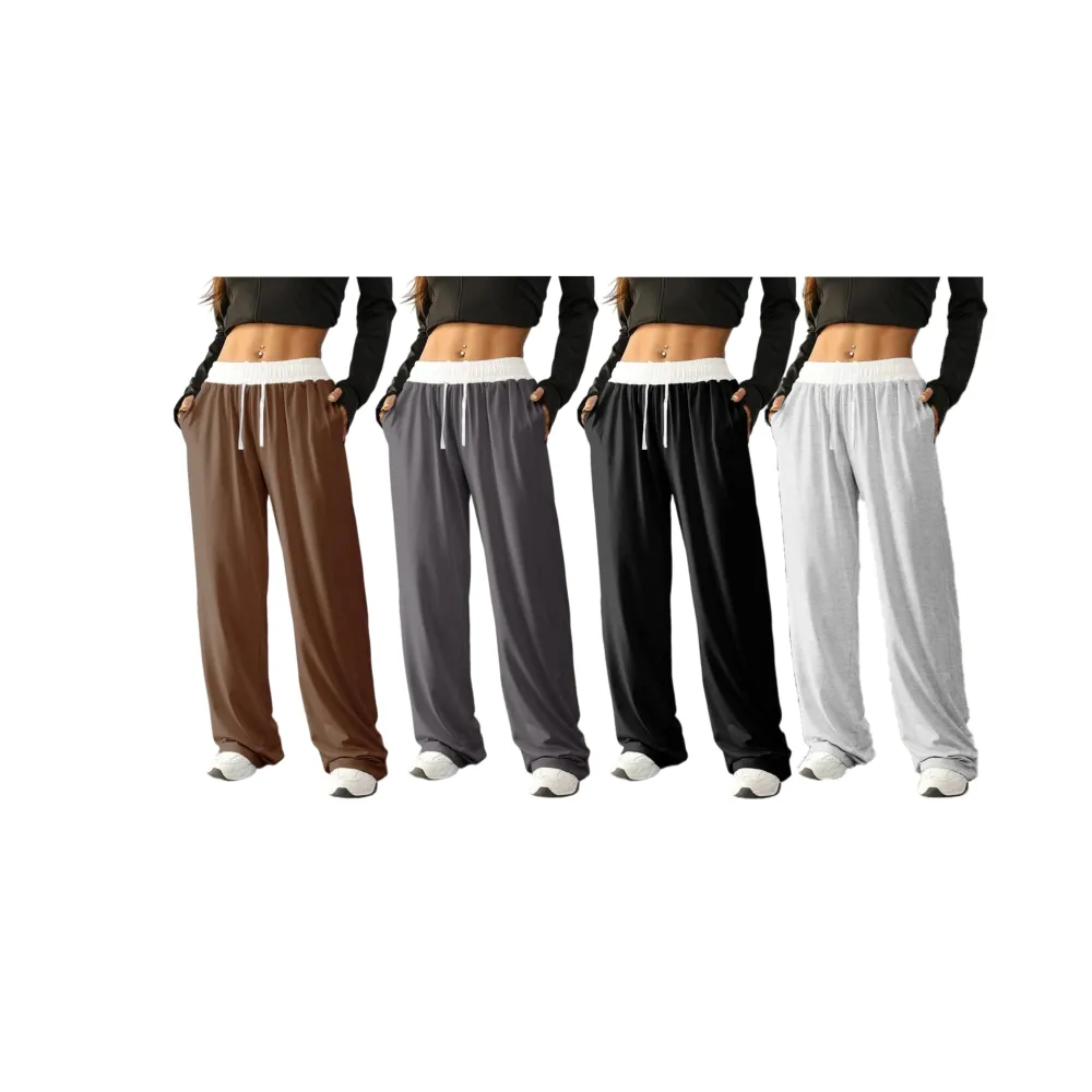 Women's Colorblock Drawstring Waist Sports Jogger Pants