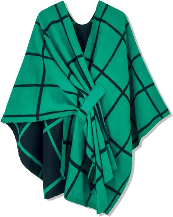 Women's Shawl Wrap Poncho Ruana Cape Open Front Cardigan Shawls for Fall Winter