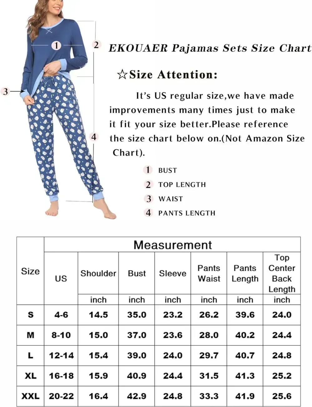 Women's Pajamas Sets Long Sleeve with Plaid Pants Soft Sleepwear O Neck 2 Piece Pjs Joggers Loung Set with Pockets