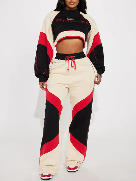 Black and Red 2 piece set tops and bottoms how perfect and cozy piece for your Halloween day