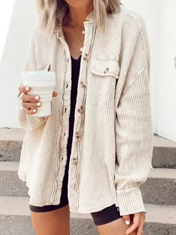 Fashion Lapel Double Pocket Panel Jacket