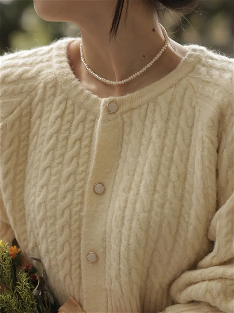 Vintage Single Breasted Gentle Sweater Jacket
