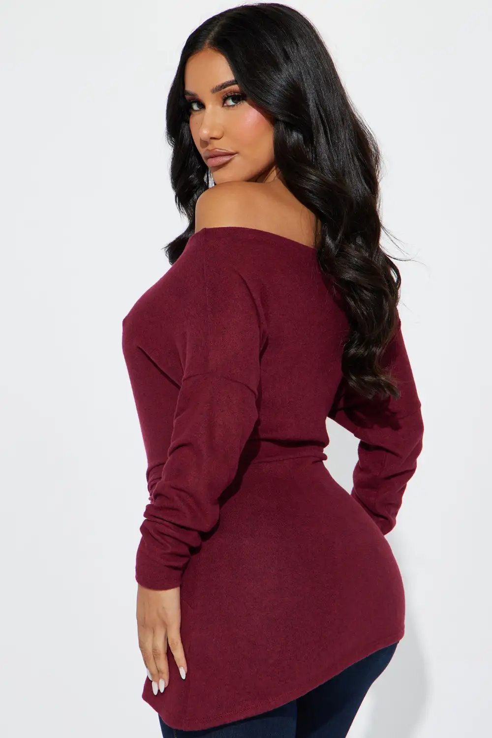 Simply Flawless Off Shoulder Top - Wine