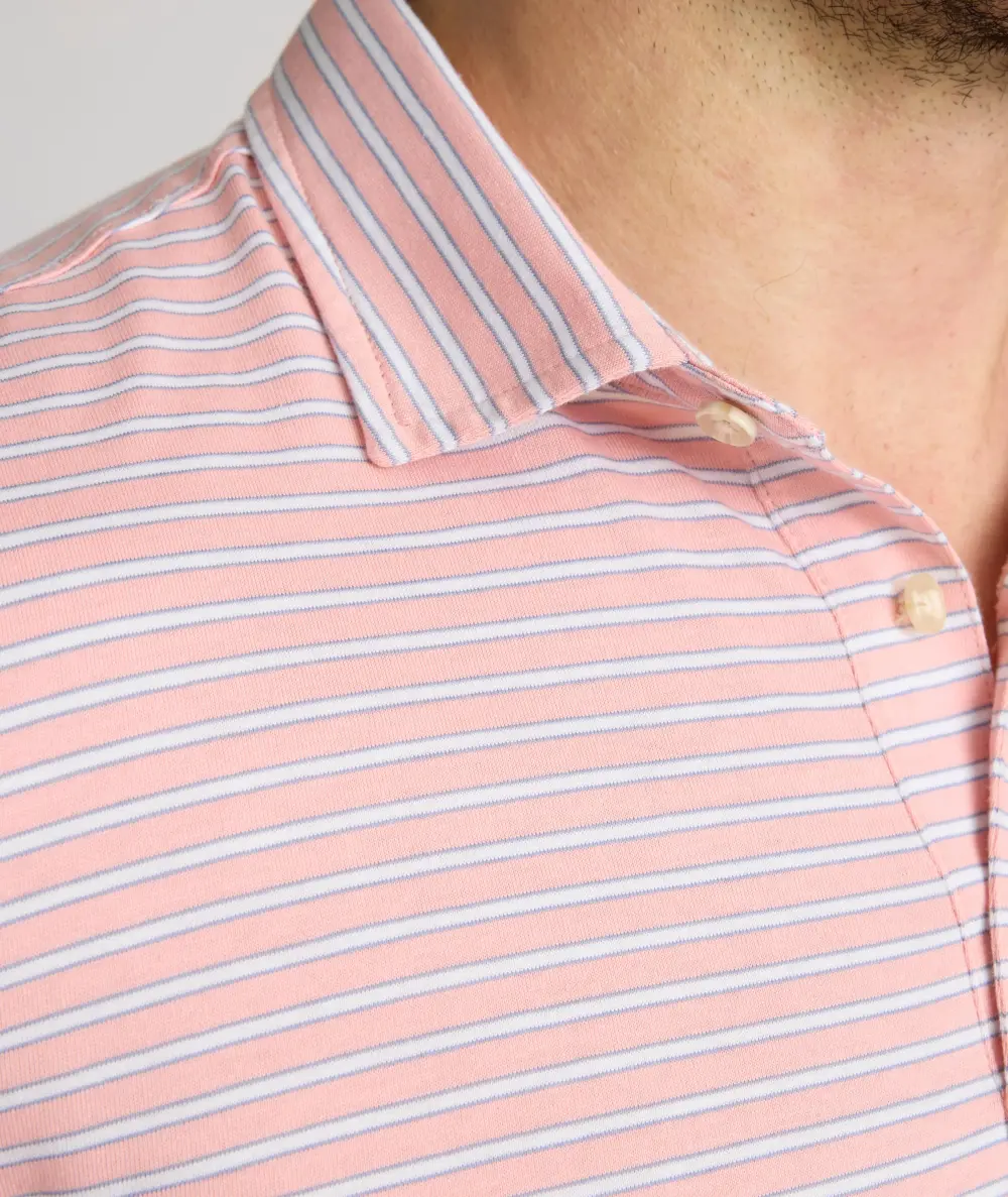 Striped Jersey Performance Polo