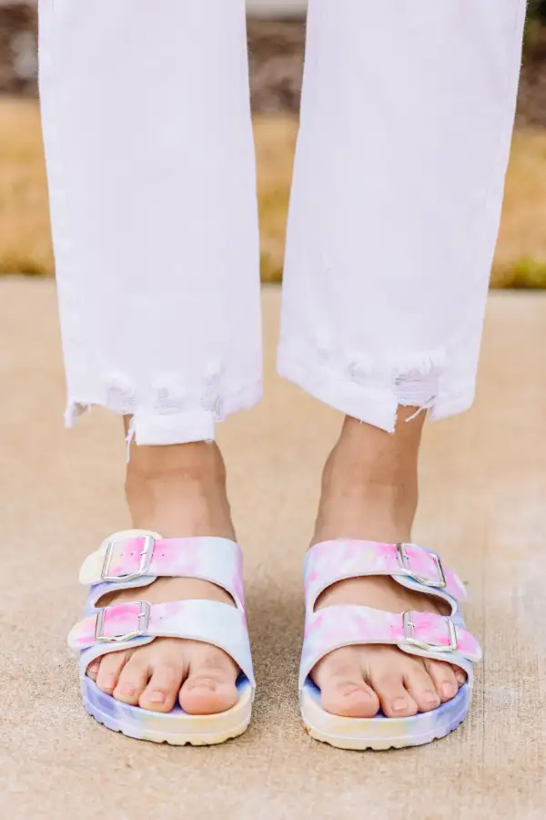 Fun In The Sun Yellow Tie Dye Sandals